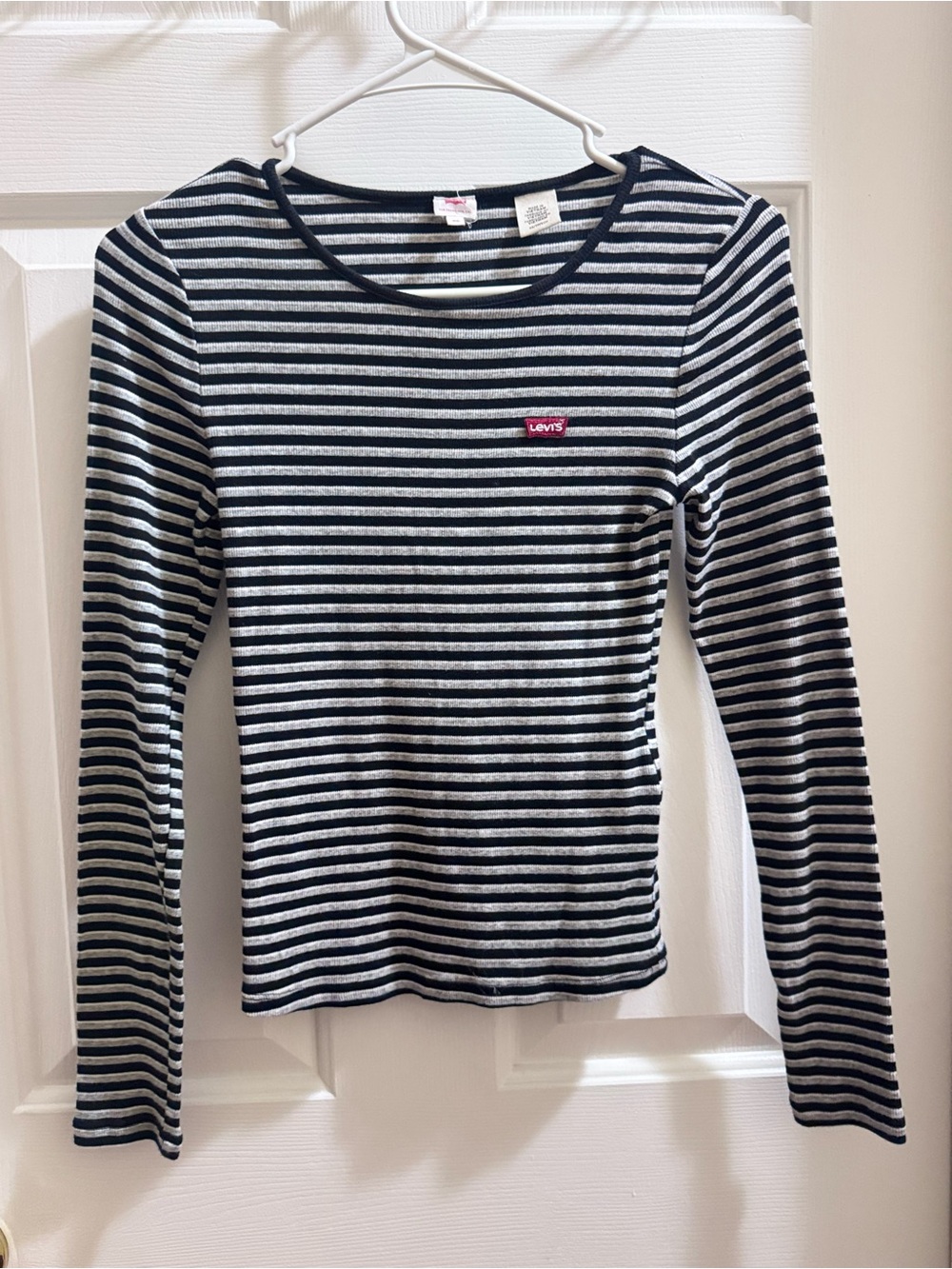 Levi's Black & White Striped Long-Sleeve Tee